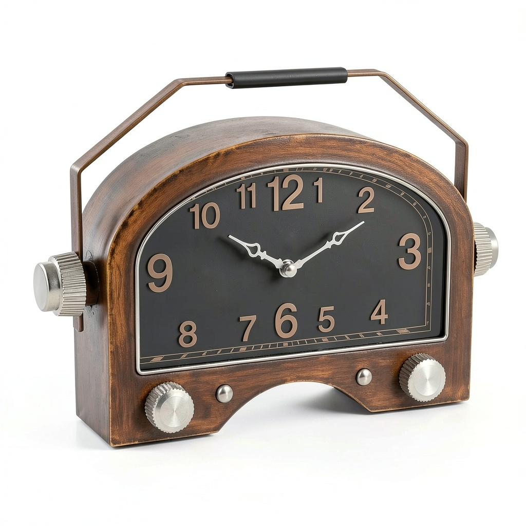 Orologio da Parete Vintage Industriale Charles Radius con Mensola