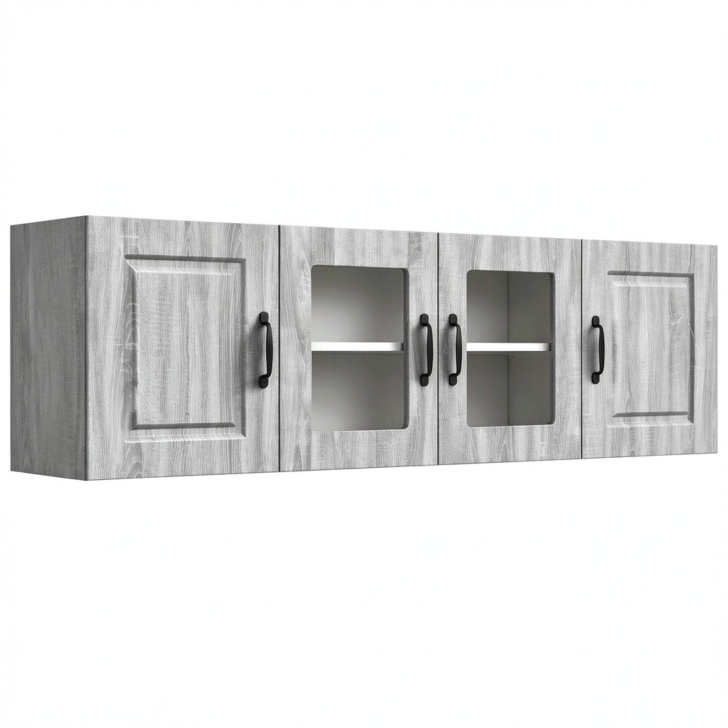 Pensile cucina grigio Sonoma in legno, 80x31x40 cm, 2 ante, montaggio facile, uso versatile