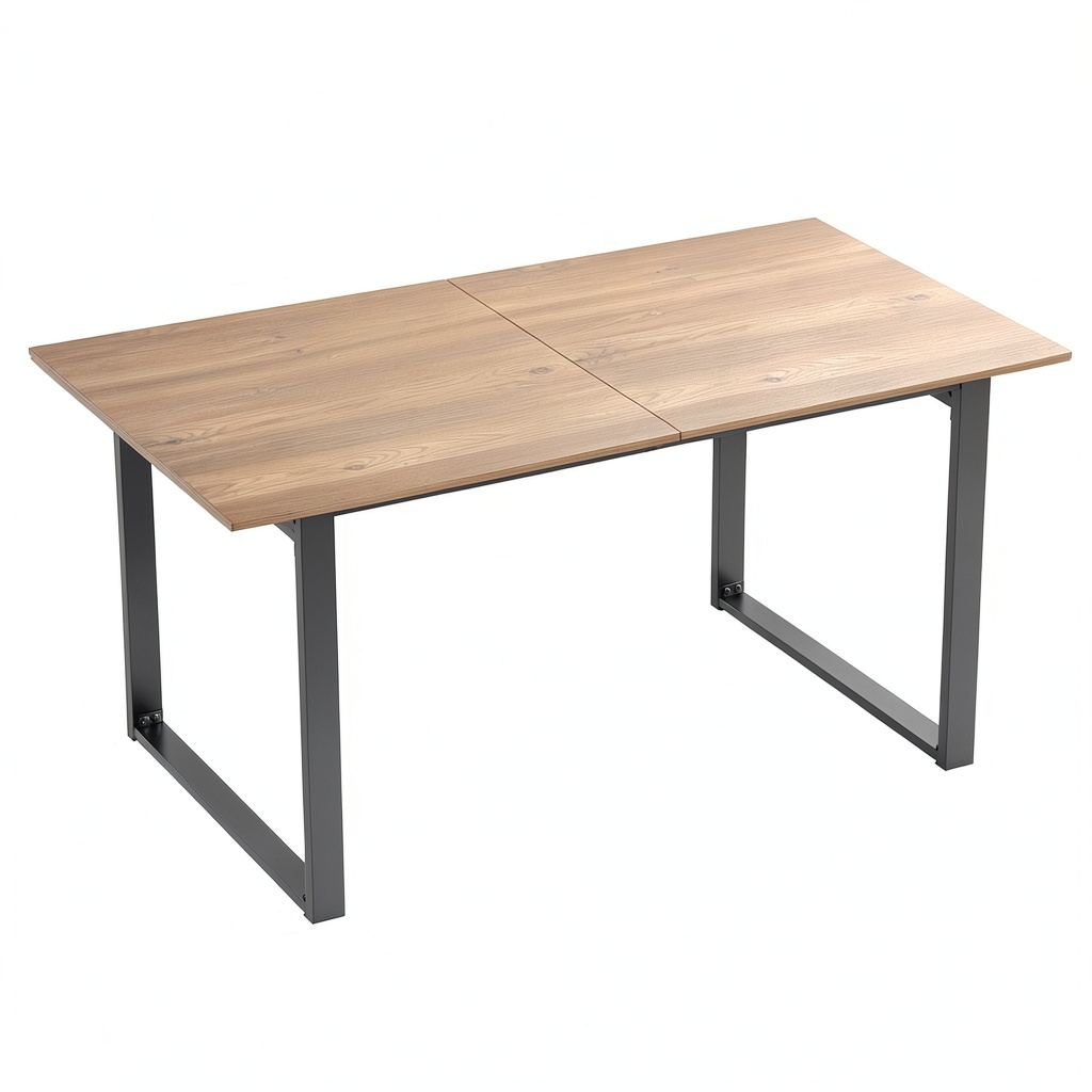 Tavolo da Pranzo Industriale Allungabile 140-180cm, Base in Acciaio