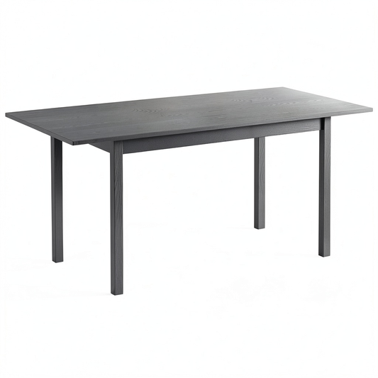 Tavolo da Pranzo Allungabile Industriale, Nero, per 4-6 Persone, 120-160x80x75cm