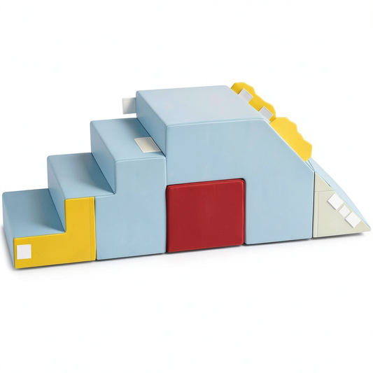 Set da Arrampicata e Gioco per Bambini con Blocchi Morbidi in Schiuma e Copertura in Velluto