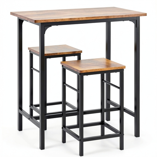 Set Tavolo da Bar con Sgabelli - Salvaspazio Industriale per Cucina e Balcone