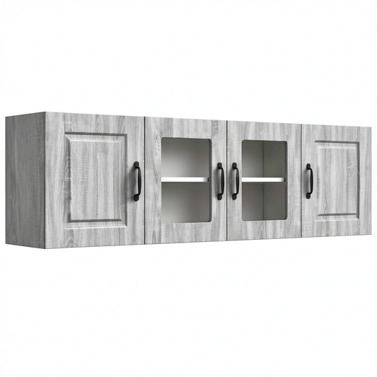 Pensile cucina grigio Sonoma in legno, 80x31x40 cm, 2 ante, montaggio facile, uso versatile