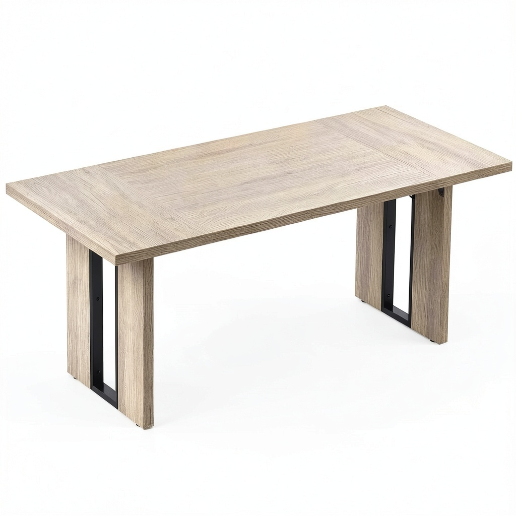 Tavolo da Pranzo Industriale per 8 Persone, Rettangolare, 180x80x75cm, Colore Grigio, HOMCOM