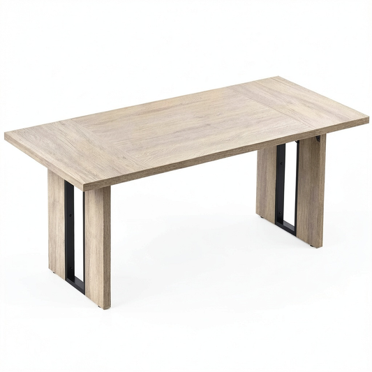 Tavolo da Pranzo Industriale per 8 Persone, Rettangolare, 180x80x75cm, Colore Grigio, HOMCOM